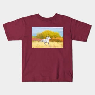 White Horse in Autumn Kids T-Shirt